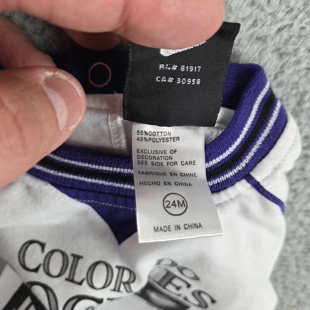Vintage Colorado Rockies MLB Romper One Piece Baby Toddler 24 Months White Nike - Picture 7 of 7